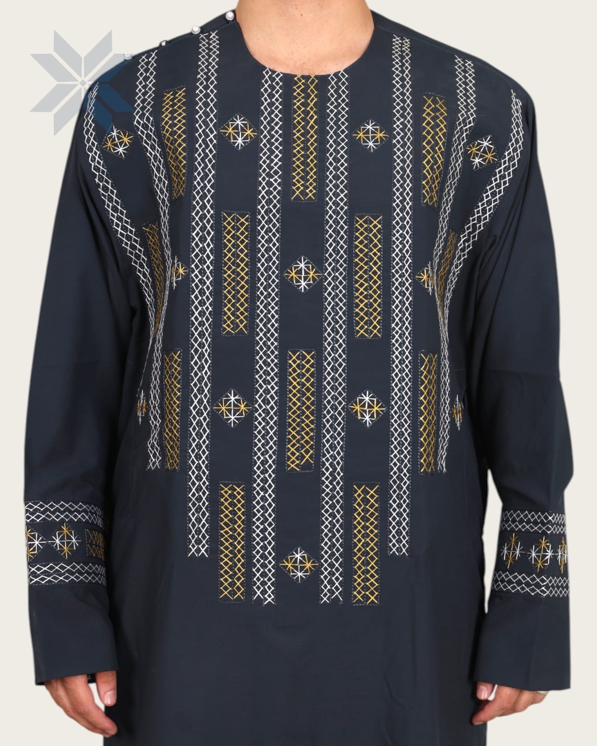 Men’s Cloth with Gold & White Chest Embroidery 6