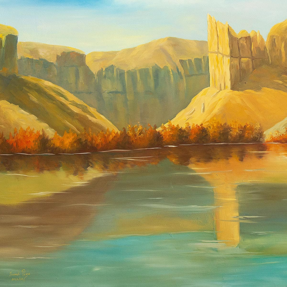 Painting Band-e-Amir National Park Artwork Afghanistan| Bamyan Oil Painting 2