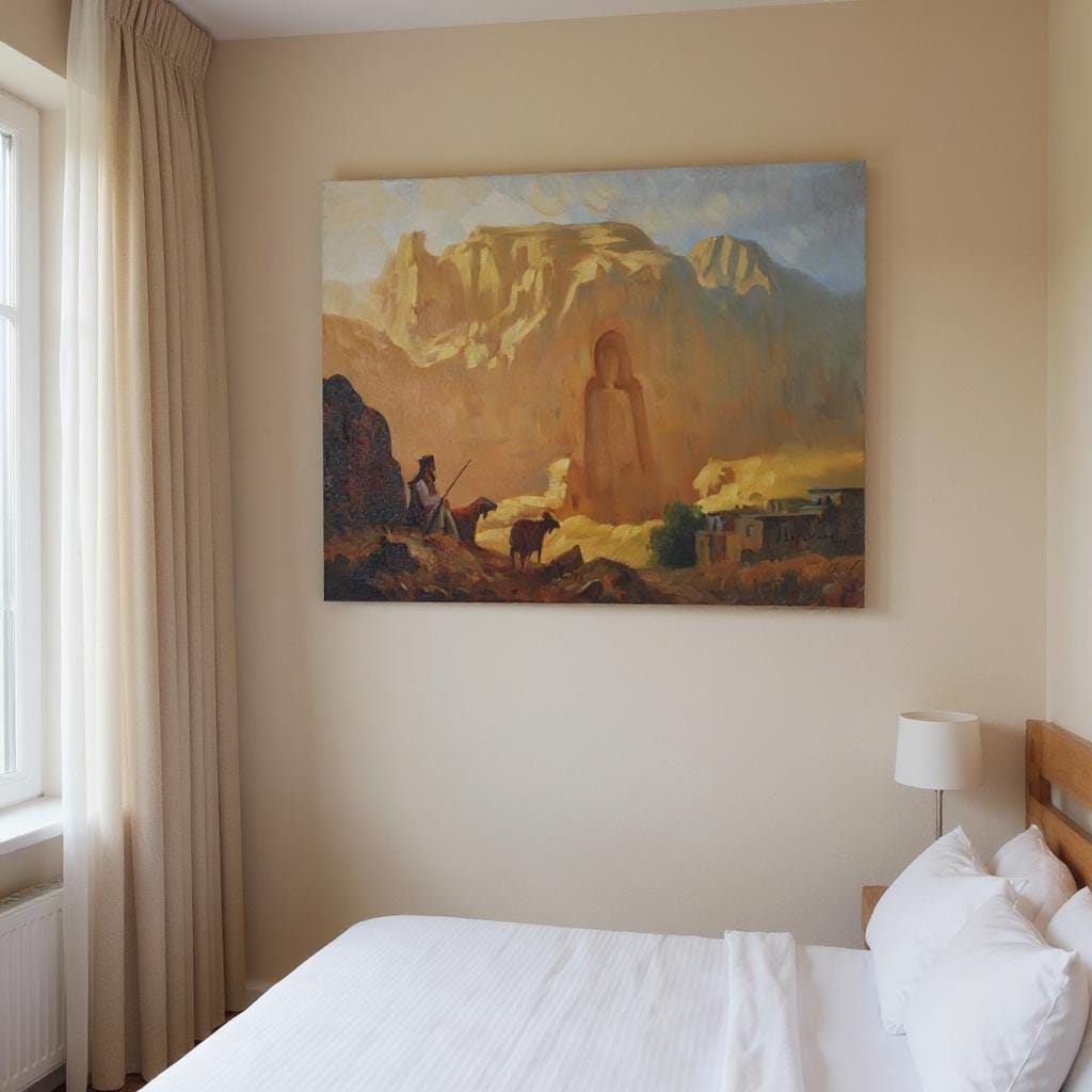 Oil Painting of Bamiyan Buddha 7
