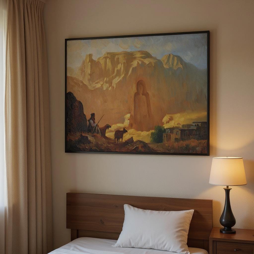 Oil Painting of Bamiyan Buddha 3