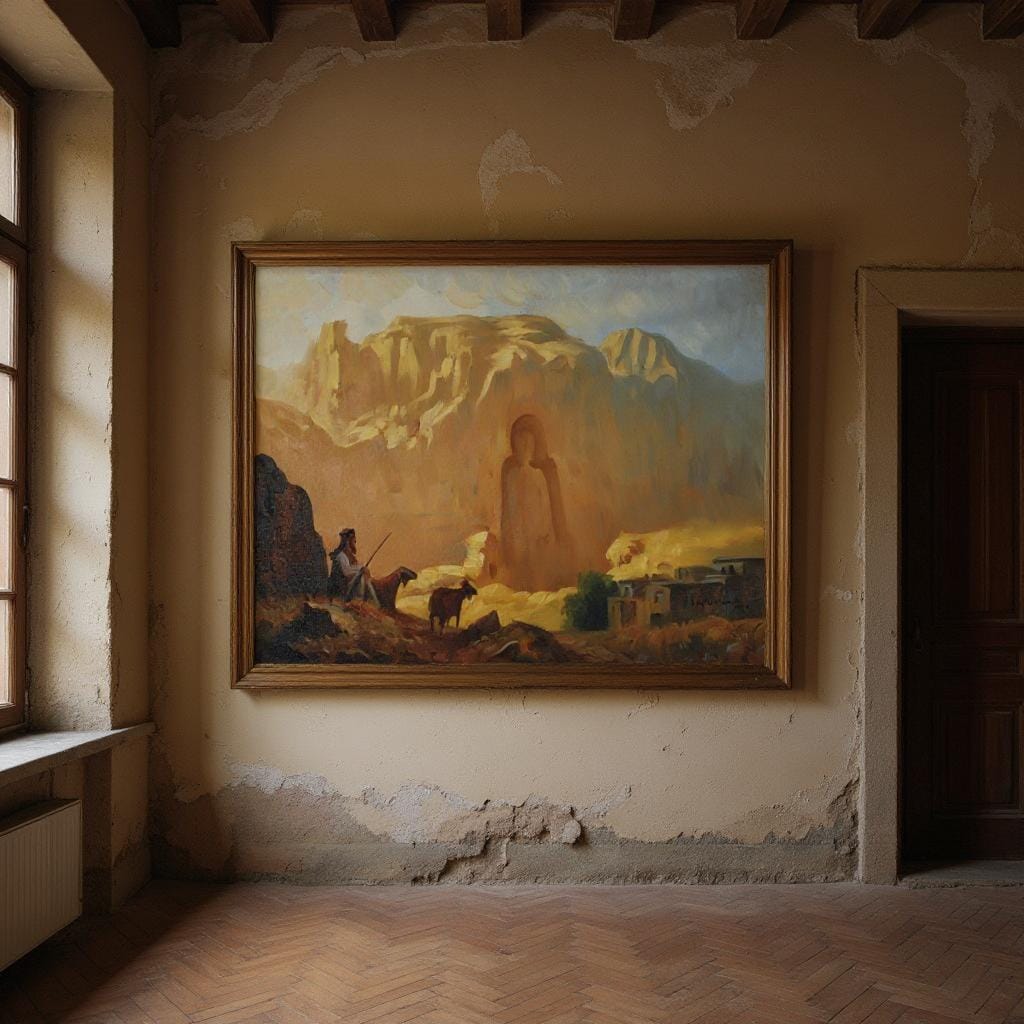 Oil Painting of Bamiyan Buddha 6