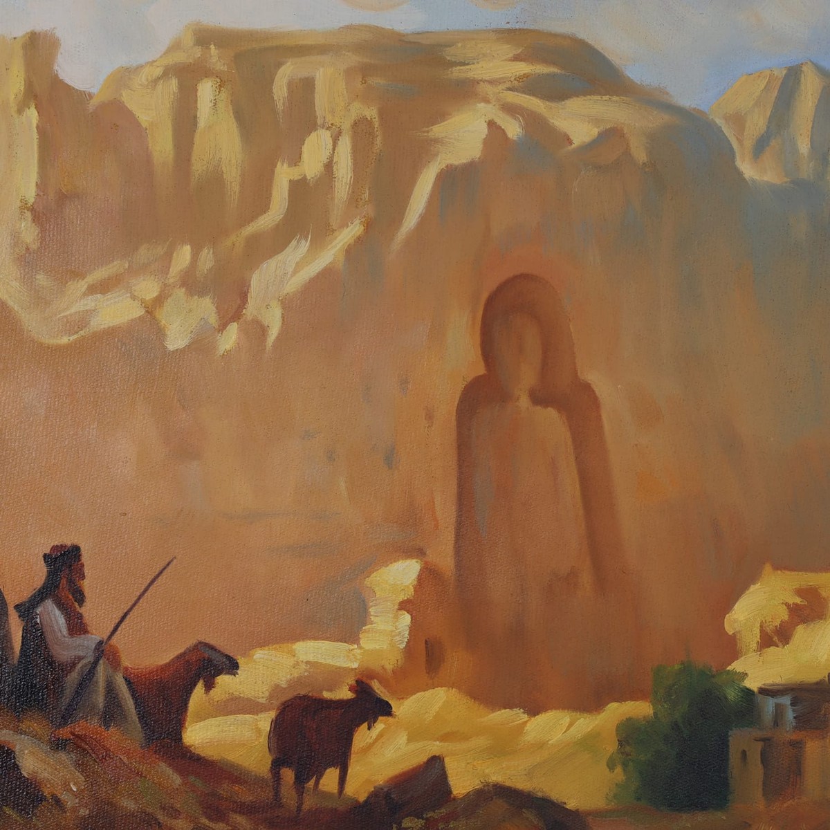 Oil Painting of Bamiyan Buddha 2