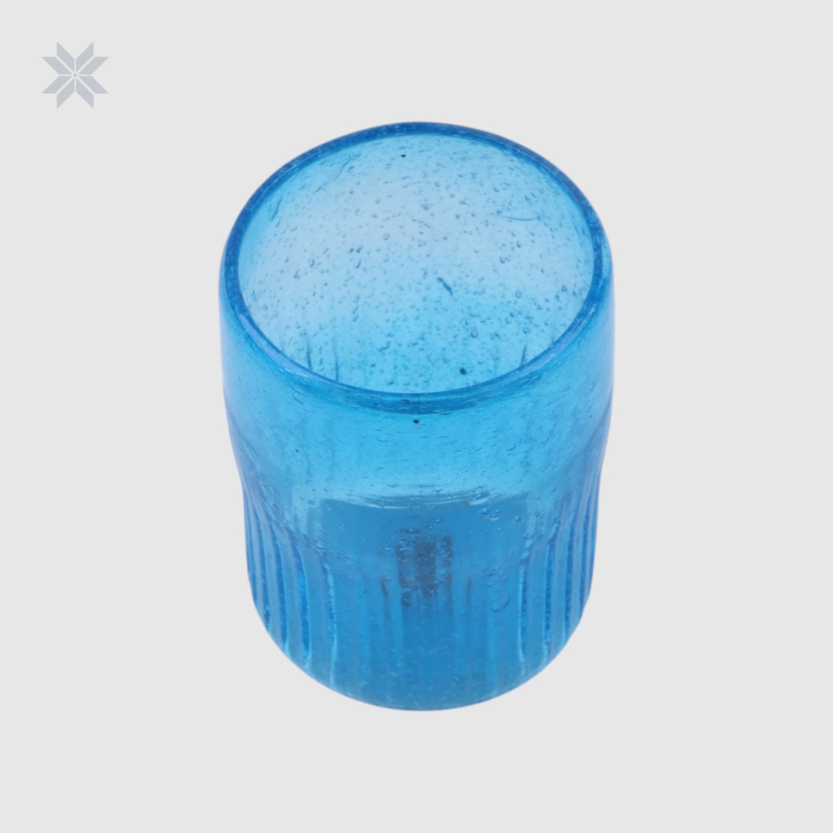 Set of 6, Turquoise Blue Handblown Glass Tumbler 1