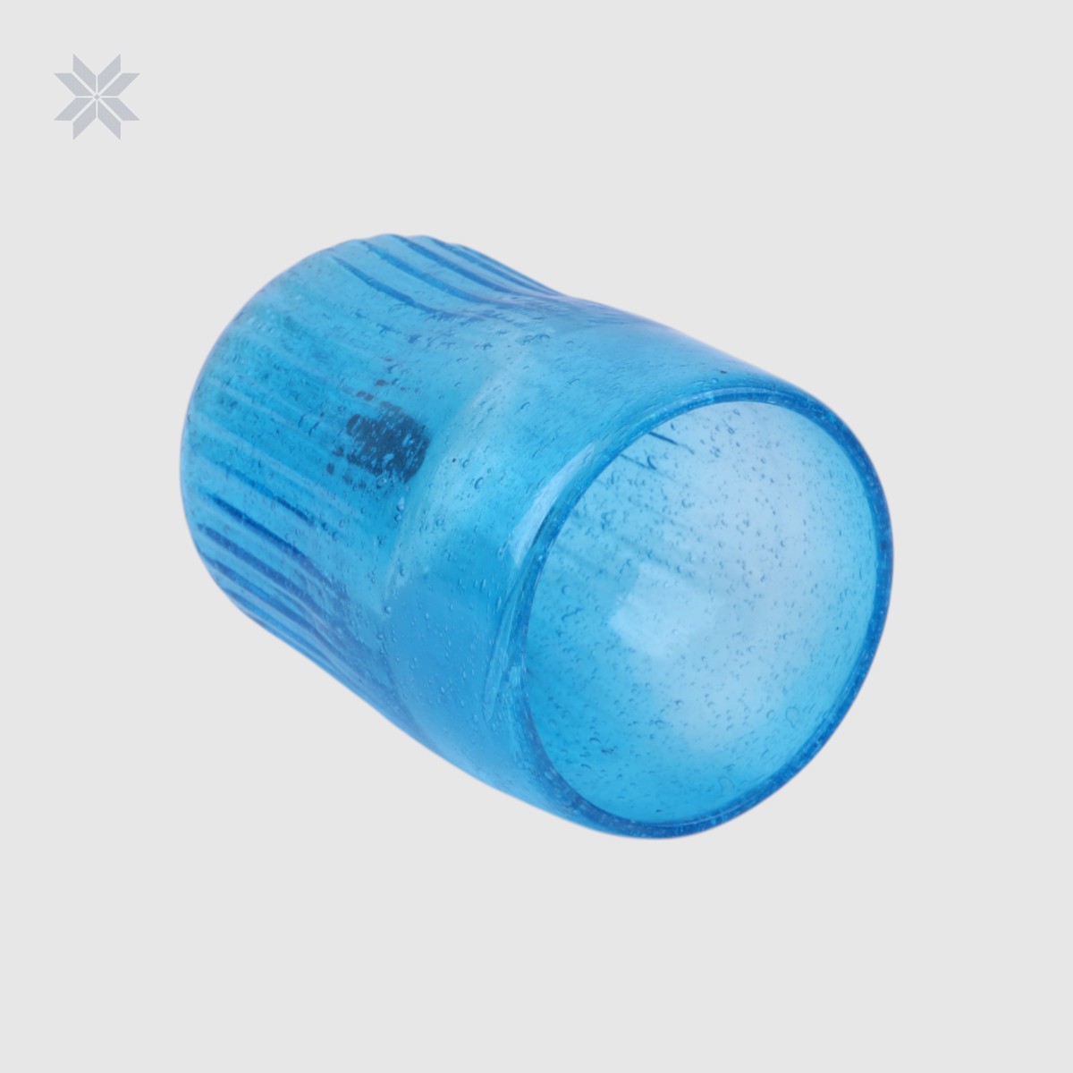 Set of 6, Turquoise Blue Handblown Glass Tumbler 3