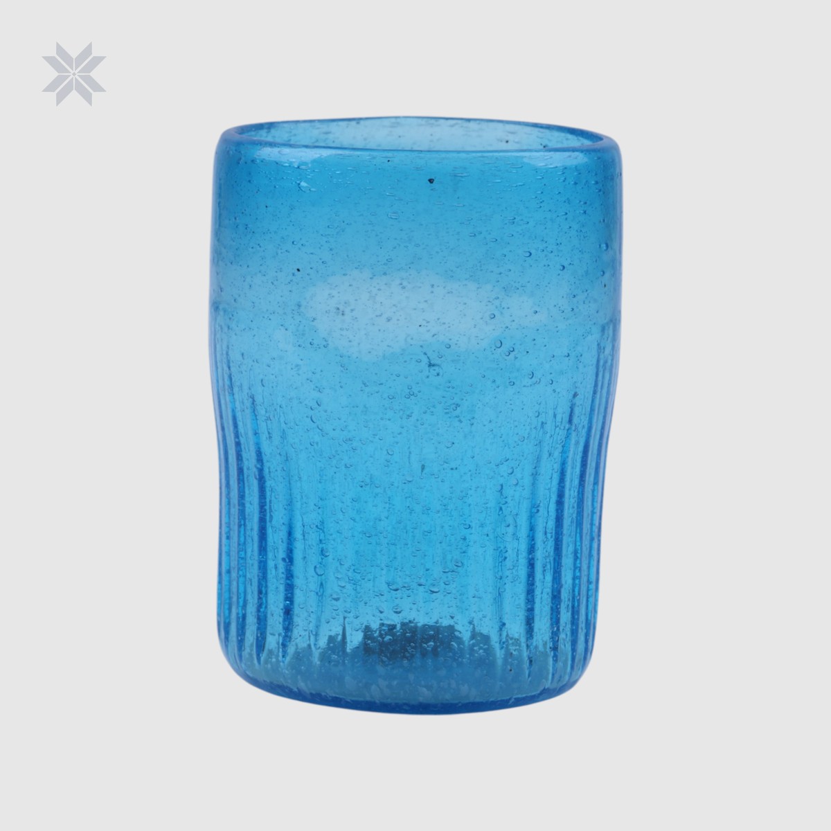 Set of 6, Turquoise Blue Handblown Glass Tumbler 4