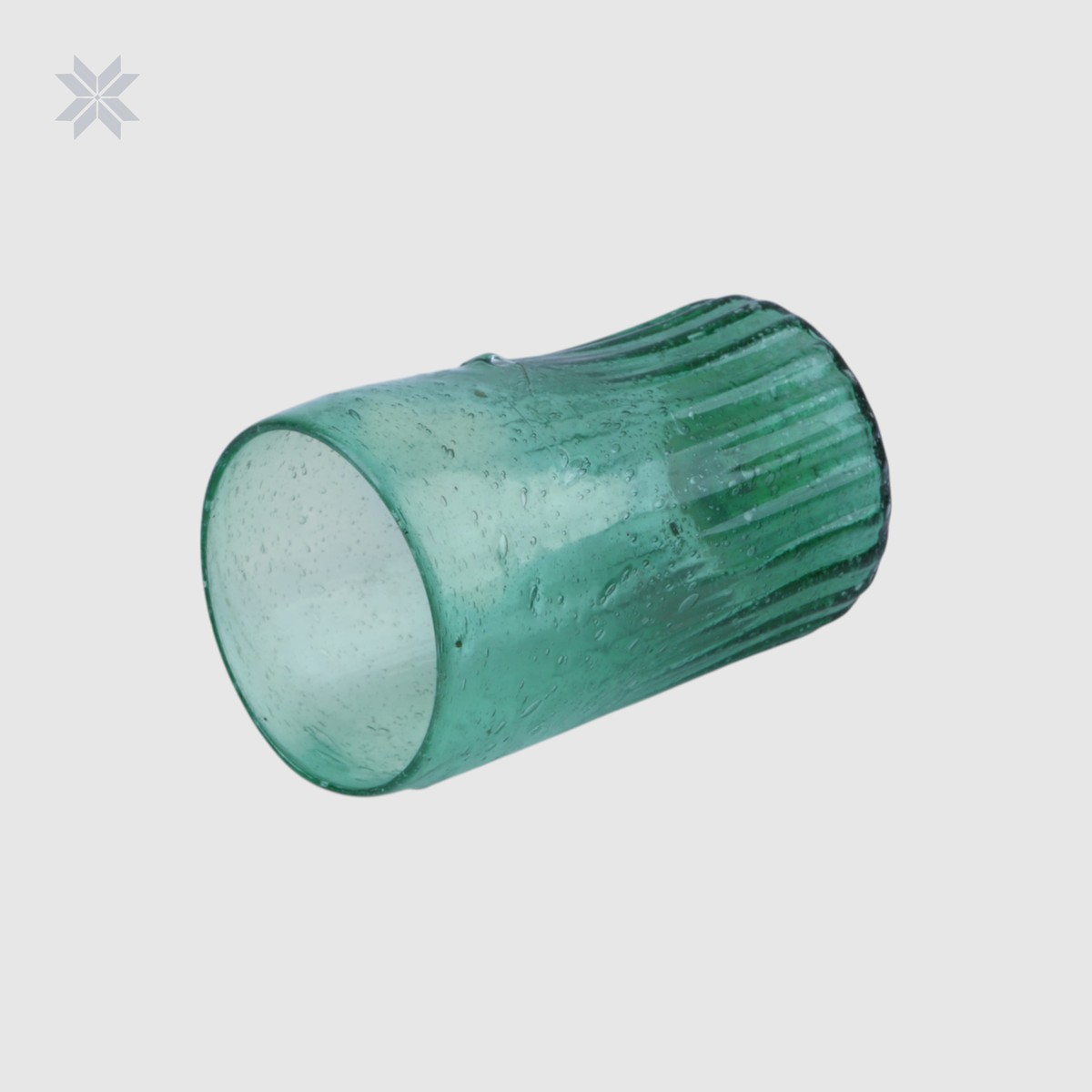 6 Pcs Handblown Recycled Green Glass Tumbler 1