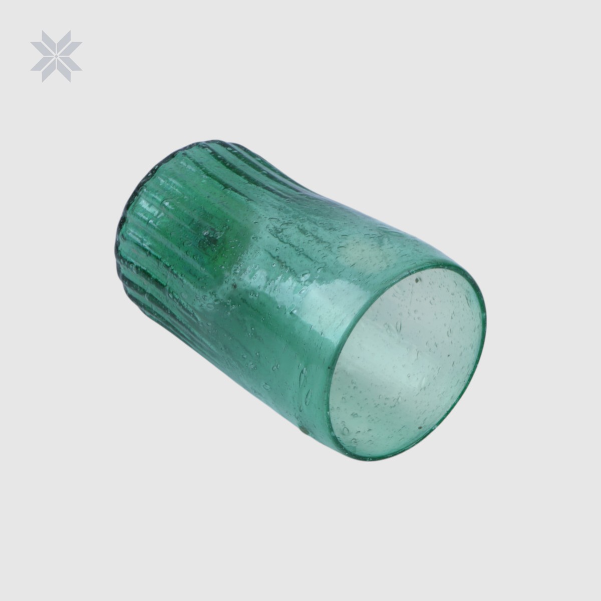 6 Pcs Handblown Recycled Green Glass Tumbler 5