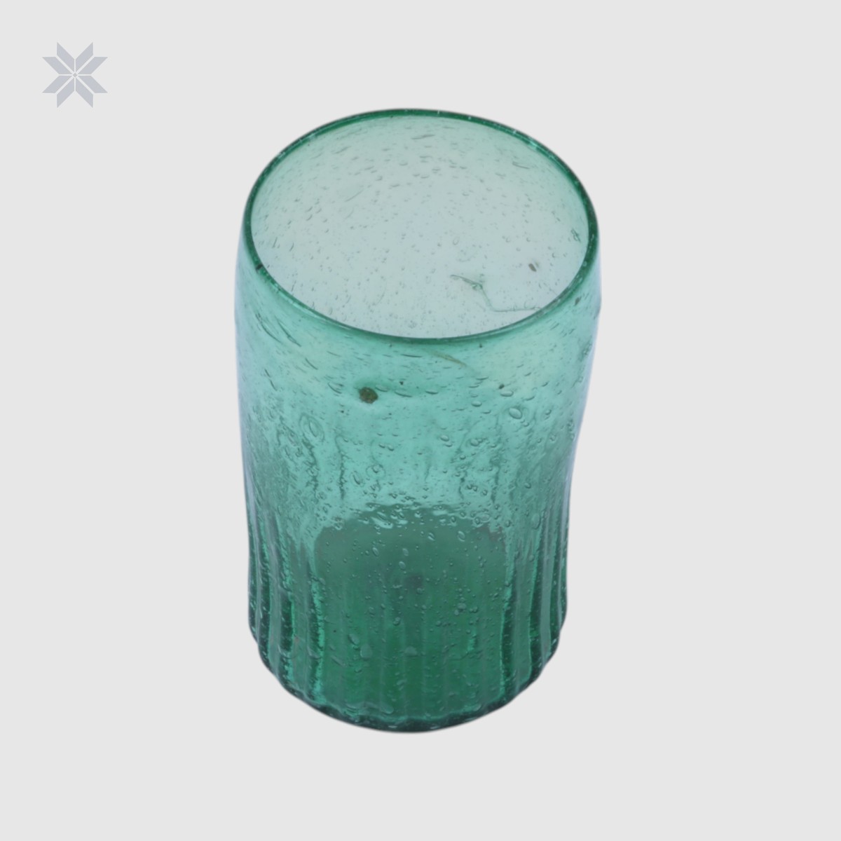 6 Pcs Handblown Recycled Green Glass Tumbler 6