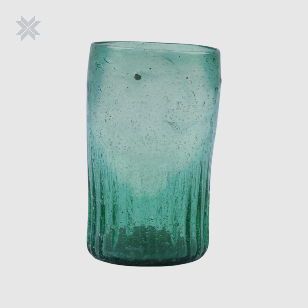 6 Pcs Handblown Recycled Green Glass Tumbler 3