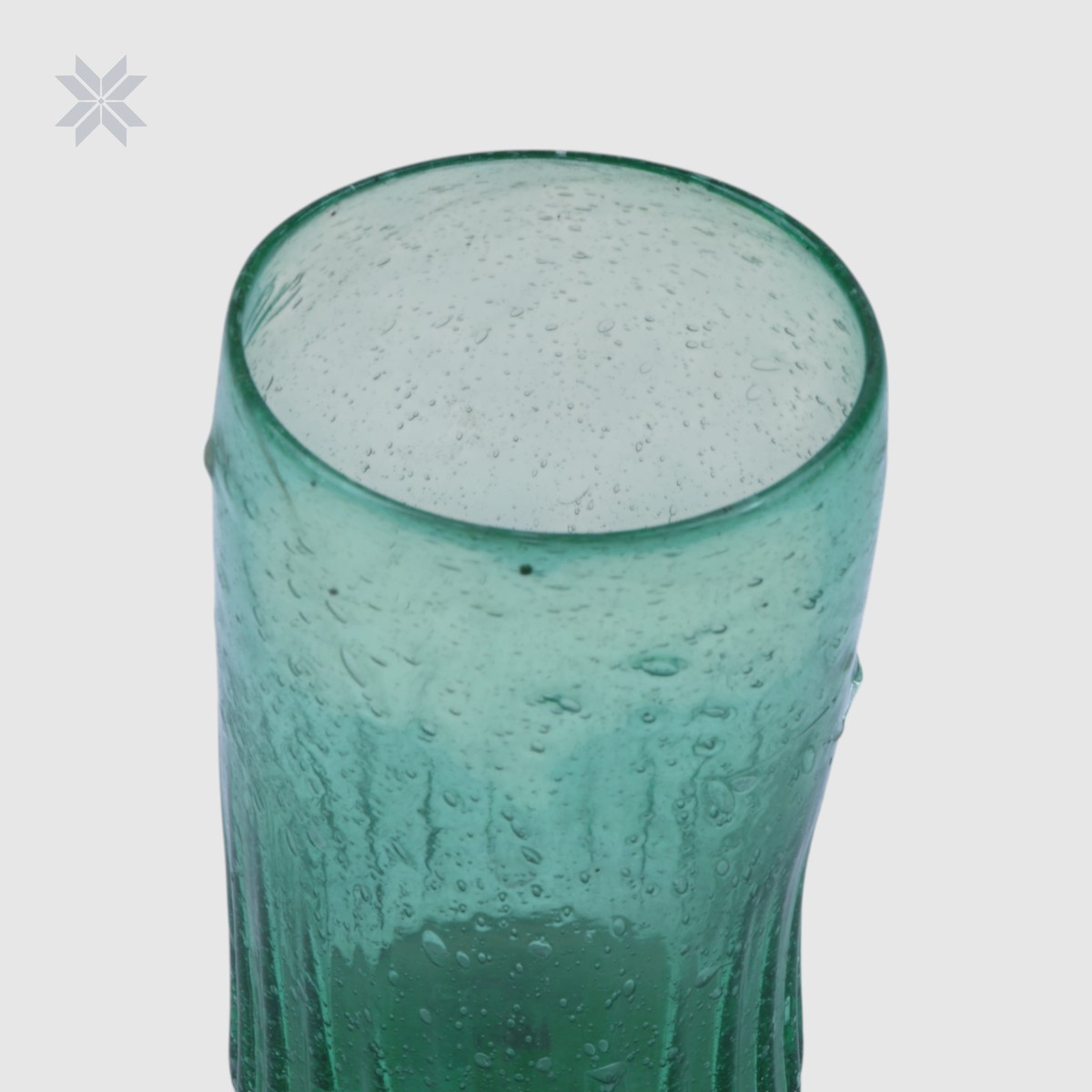 6 Pcs Handblown Recycled Green Glass Tumbler 2