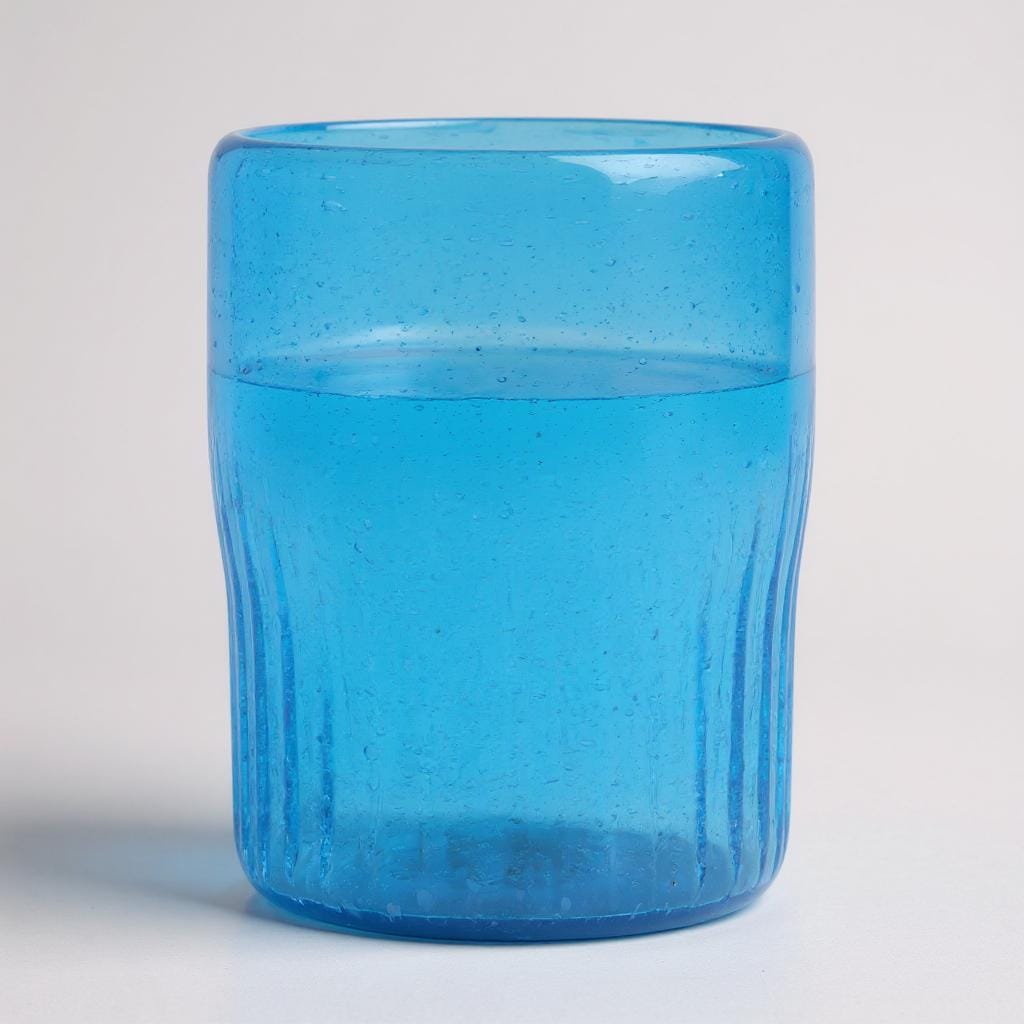 Set of 6, Turquoise Blue Handblown Glass Tumbler 5