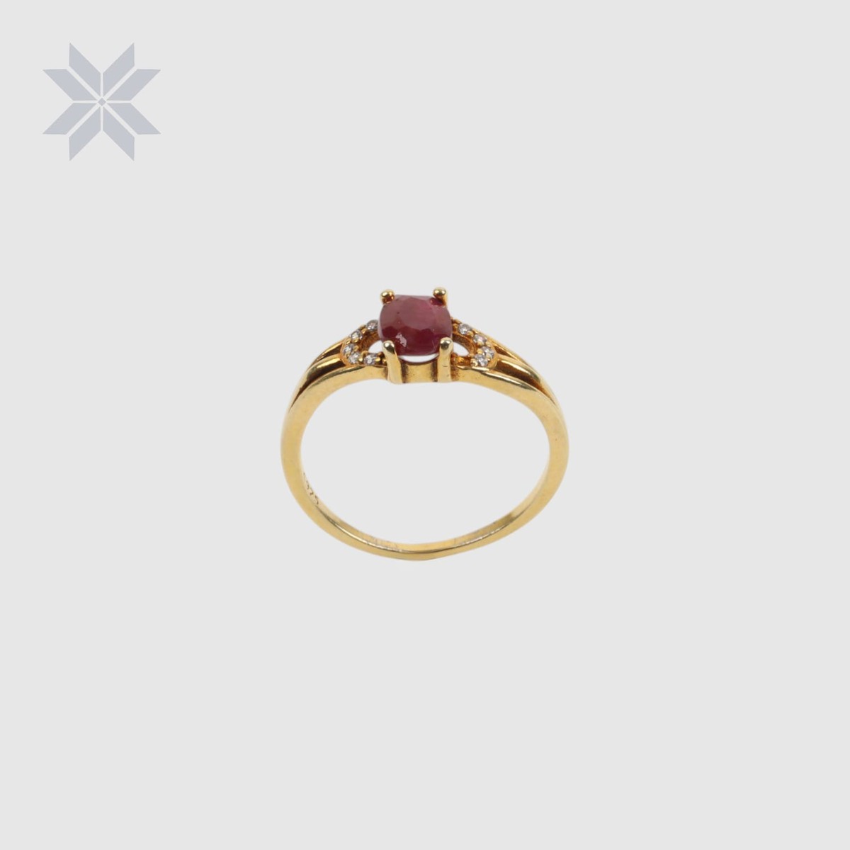 Ruby Gold-Plated Sterling Silver Women Ring 5