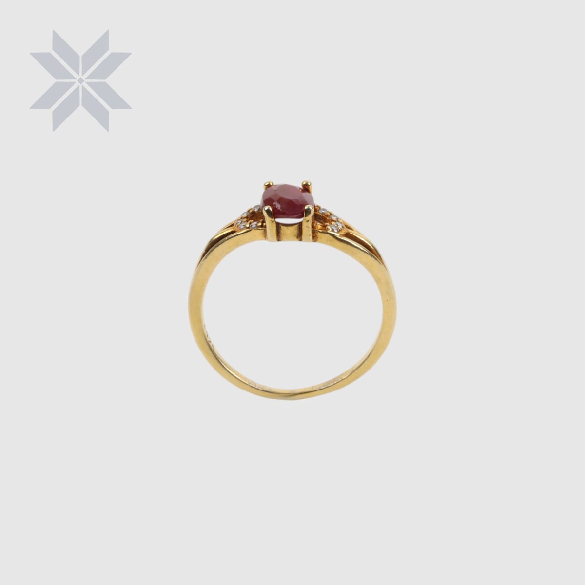 Ruby Gold-Plated Sterling Silver Women Ring 3