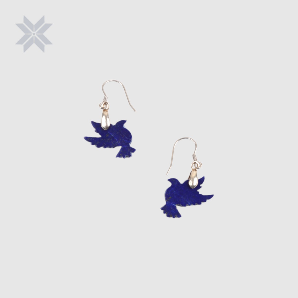 Lapis Lazuli Dove Set Handcrafted with Silver, Lightweight 1