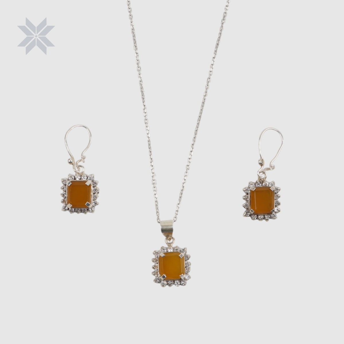 Yellow Agate Royal Jewelry Set 7