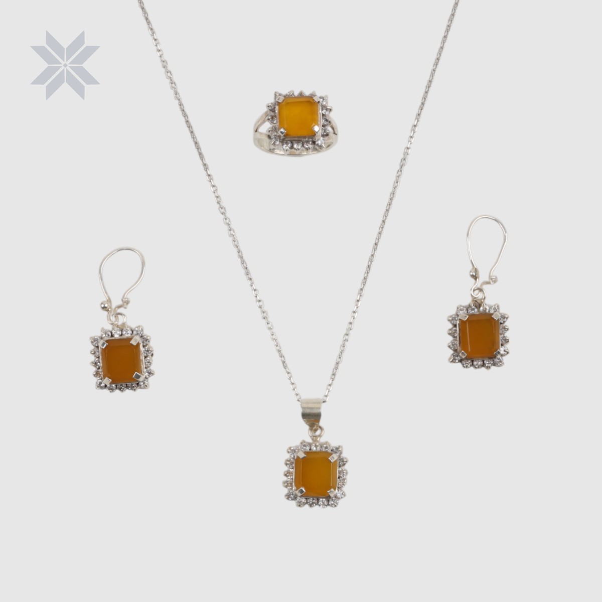 Yellow Agate Royal Jewelry Set 5
