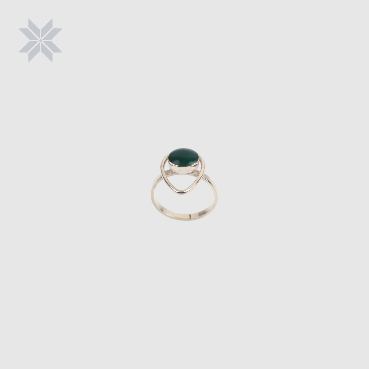Green Agate “Deer Eye” Necklace, Earing, Ring Set 3