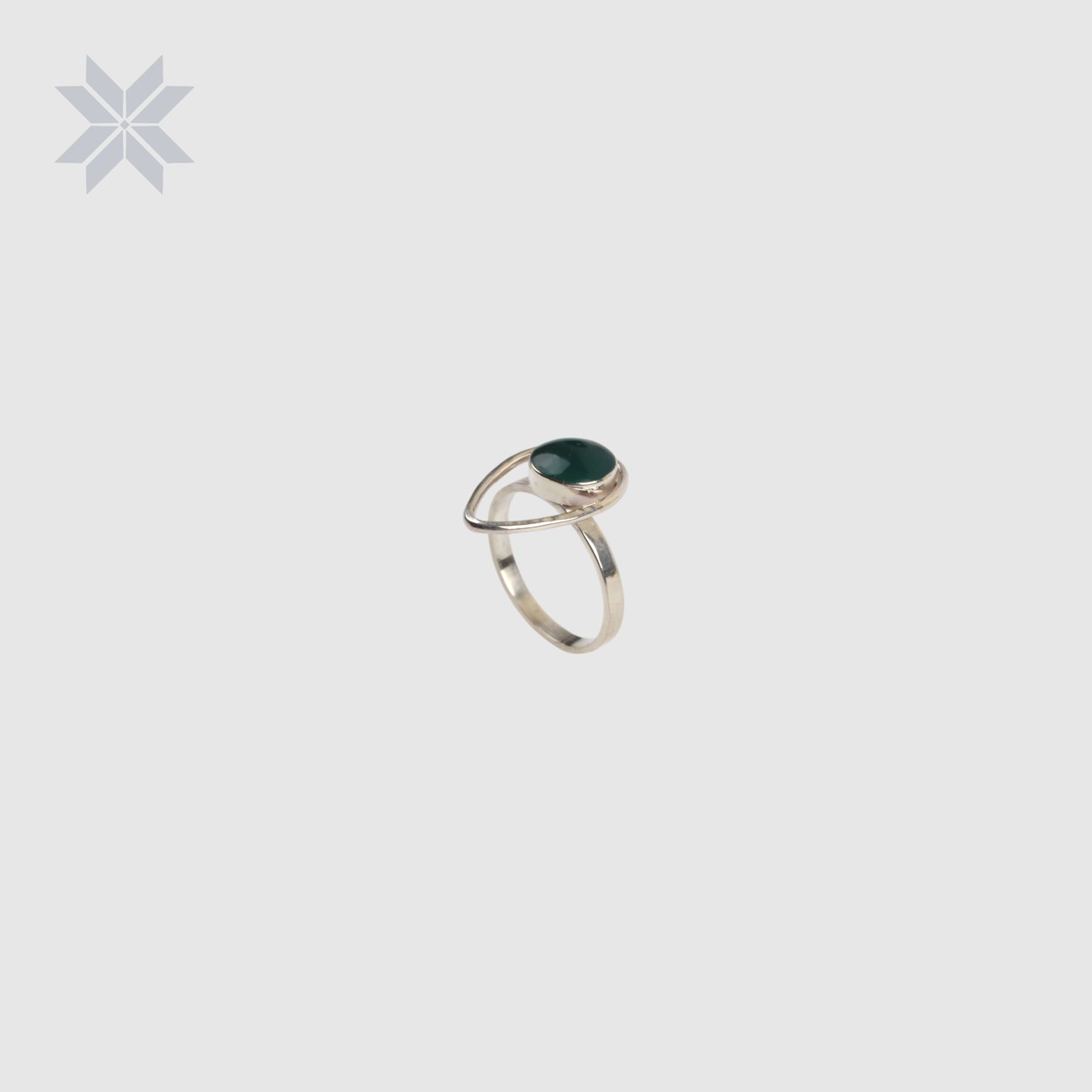 Green Agate “Deer Eye” Necklace, Earing, Ring Set 5
