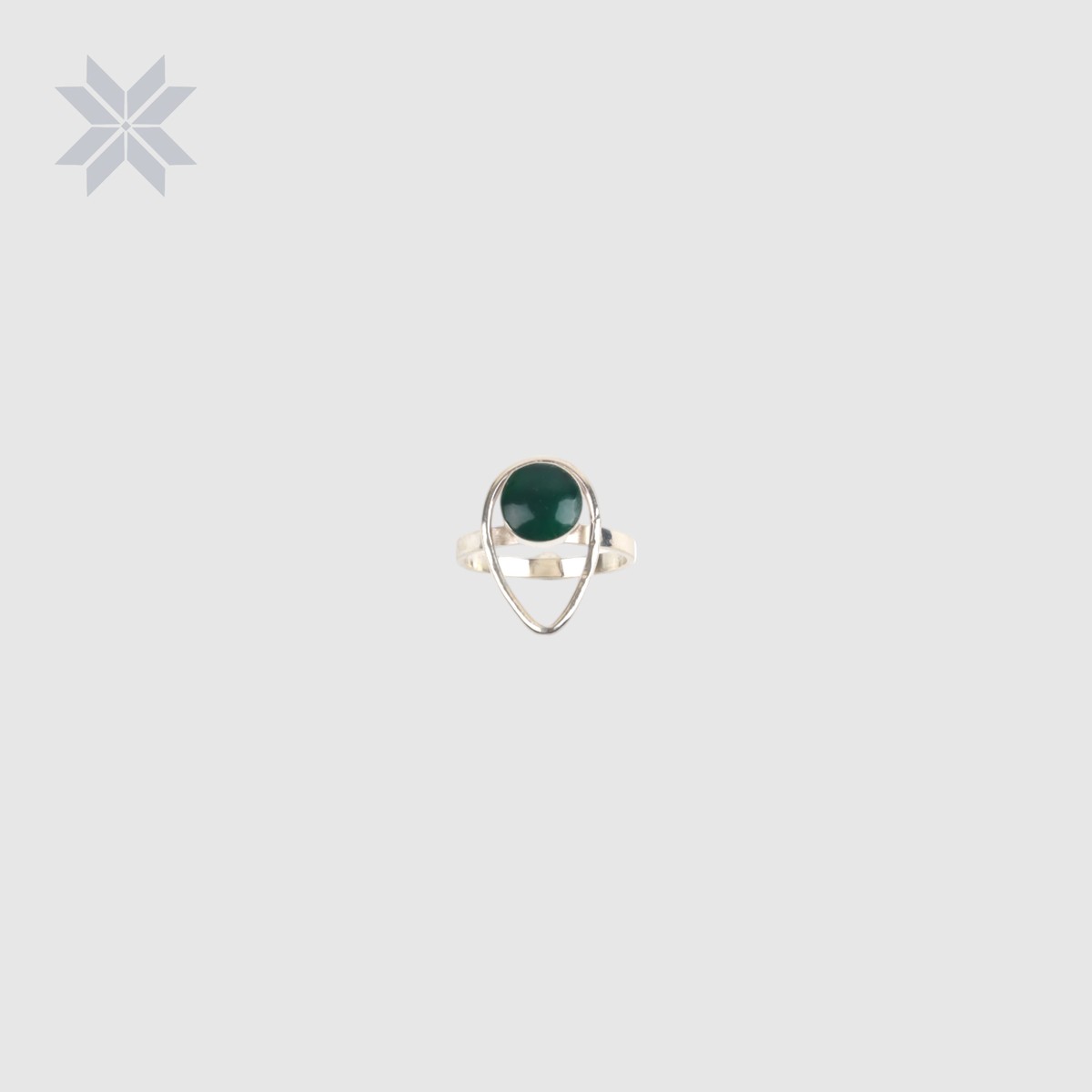 Green Agate “Deer Eye” Necklace, Earing, Ring Set 6