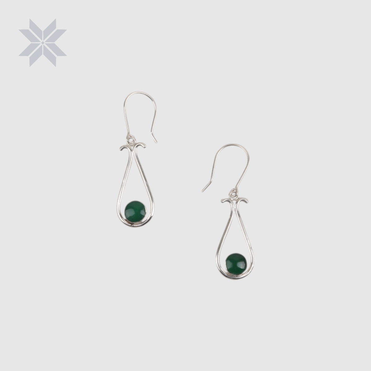 Green Agate “Deer Eye” Necklace, Earing, Ring Set 8