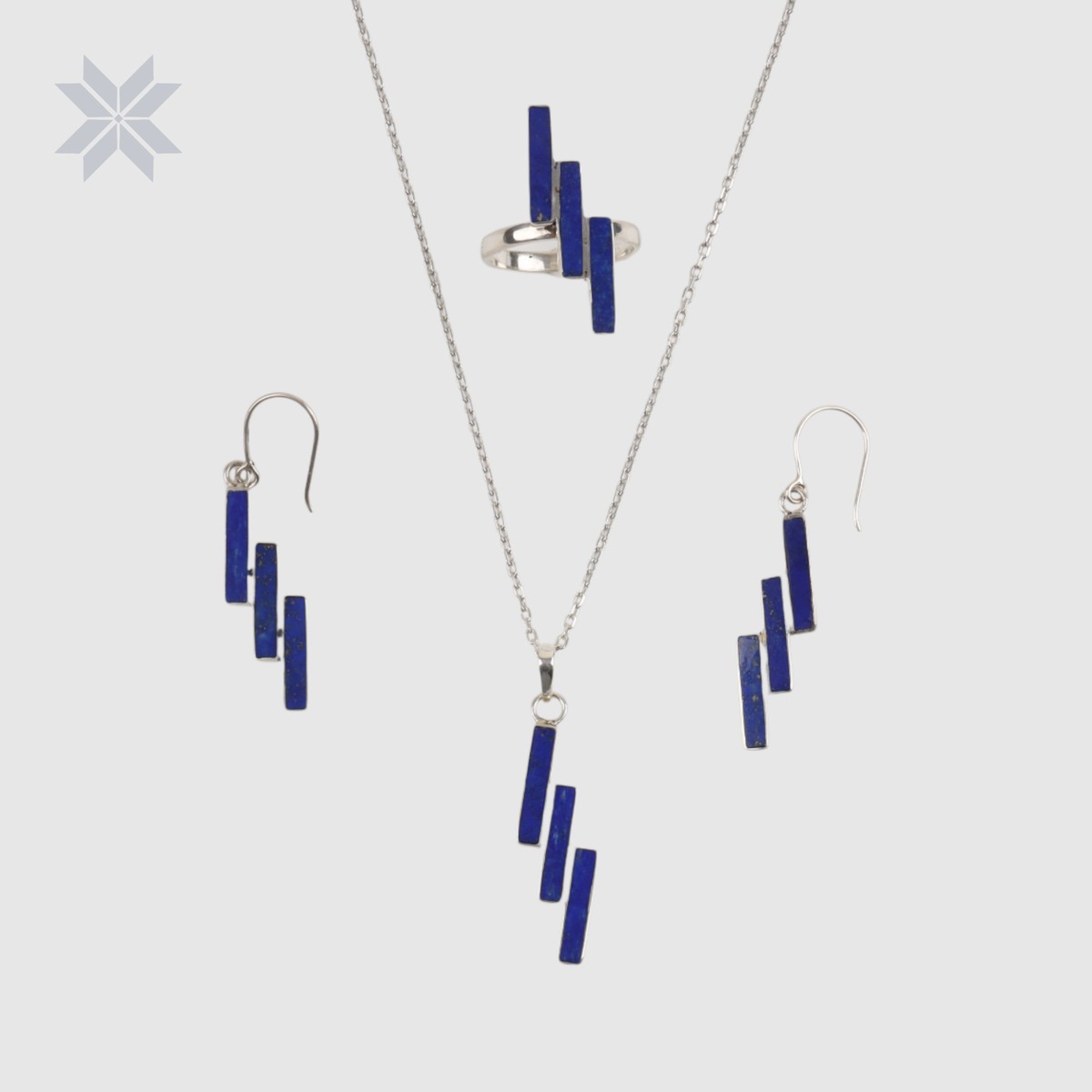 Handmade Lapis Lazuli jewelry set 5