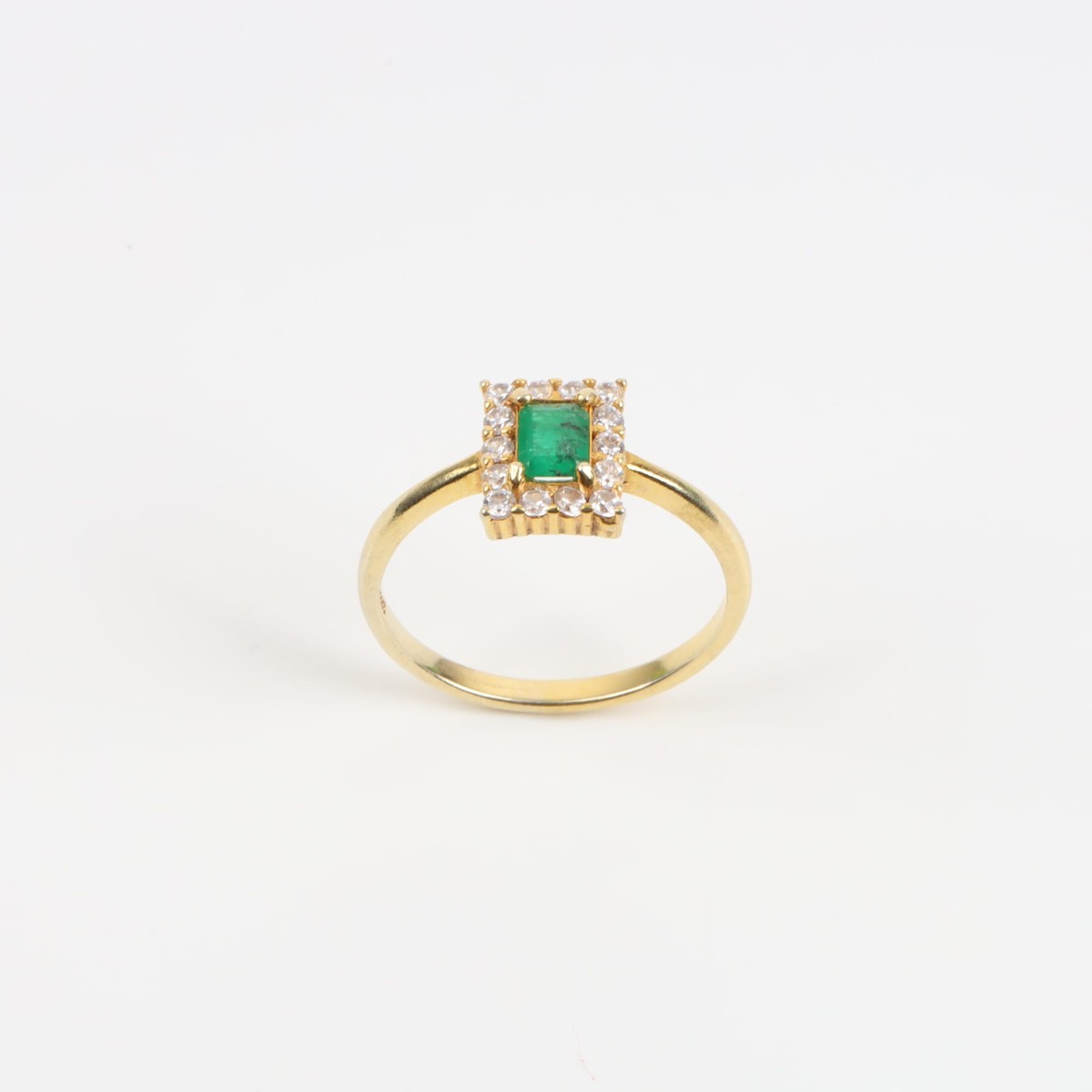 Emerald Engagement Ring – Gold Plated-New 5