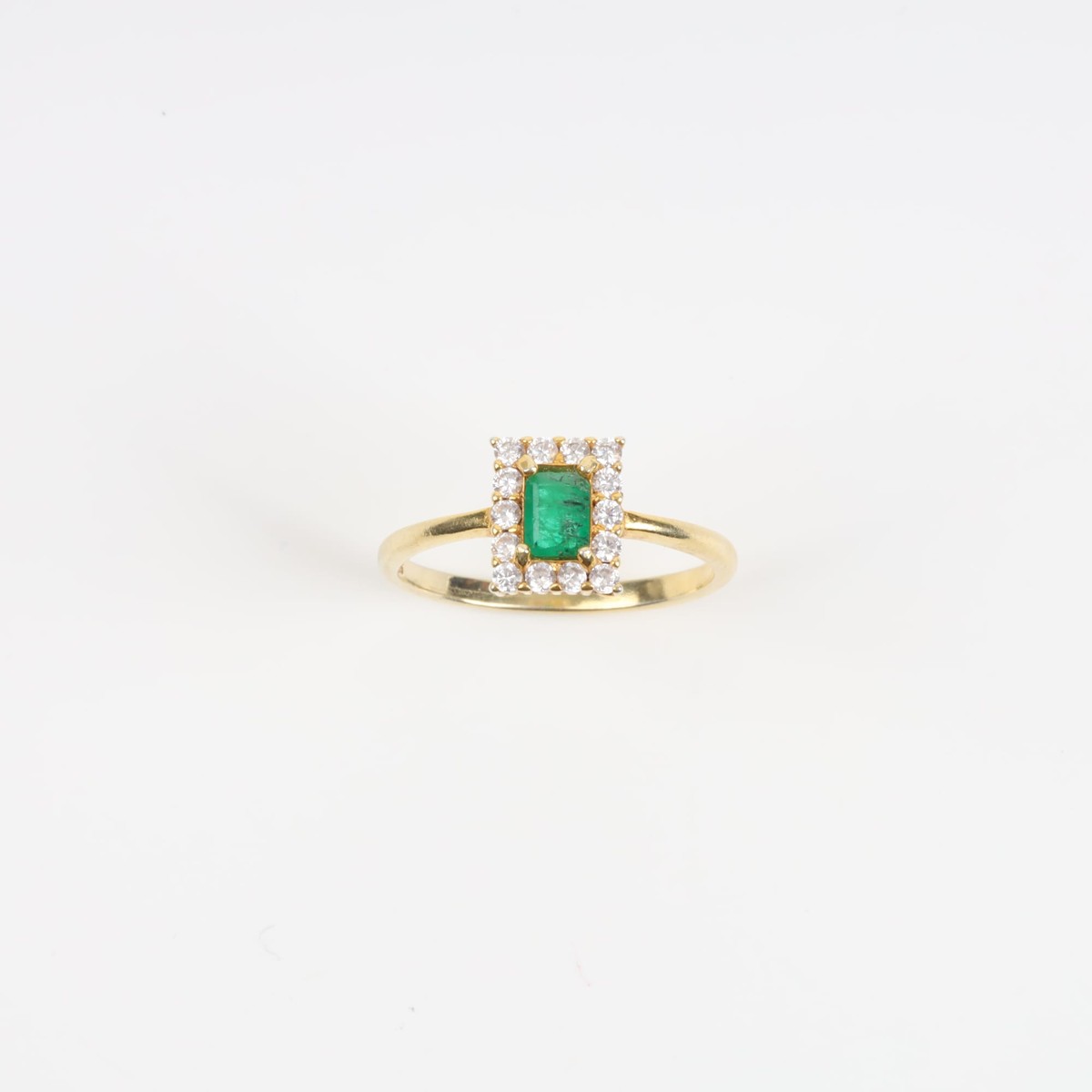 Emerald Engagement Ring – Gold Plated-New 3