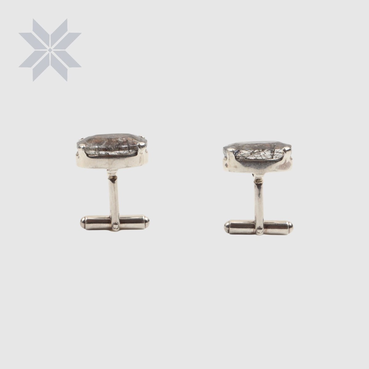 Tourmaline Quartz Sterling Silver Cufflinks 3
