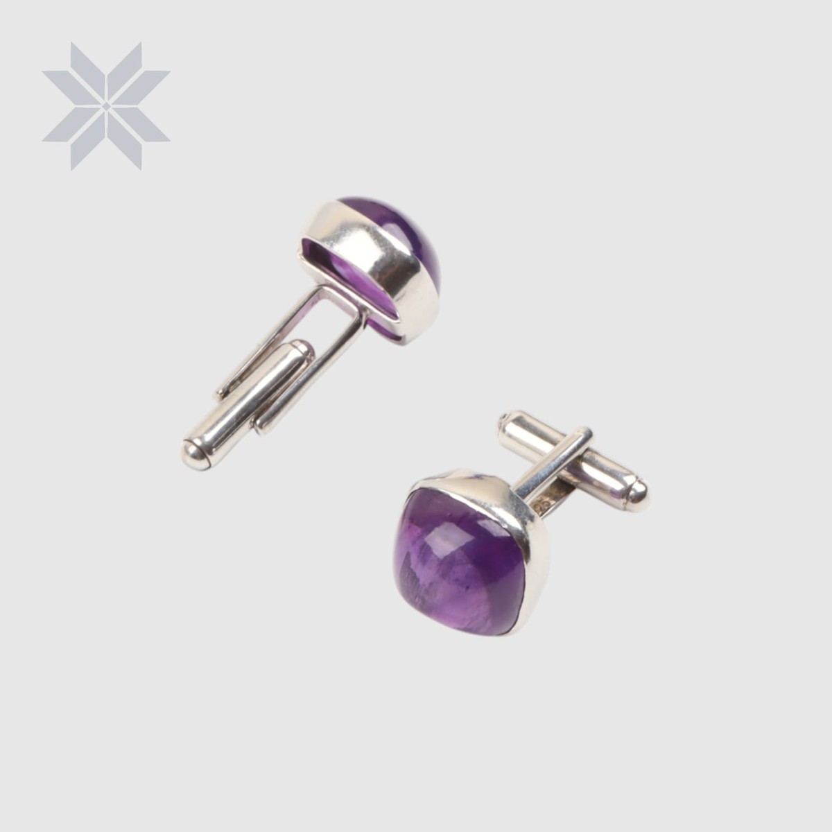 Amethyst Quartz Stone Cufflinks 3