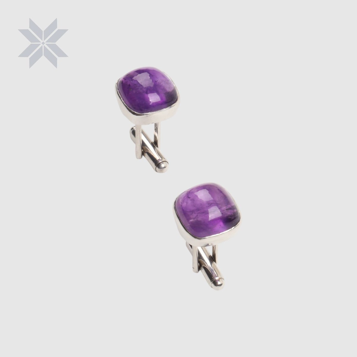 Amethyst Quartz Stone Cufflinks 4