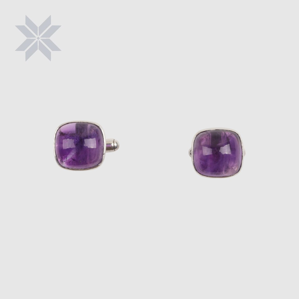 Amethyst Quartz Stone Cufflinks 2