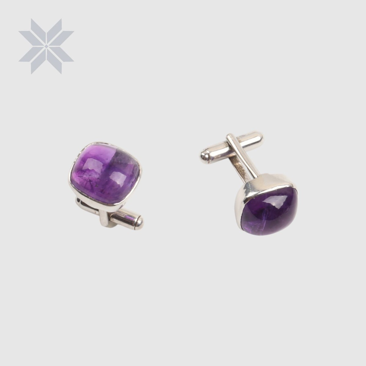 Amethyst Quartz Stone Cufflinks 1