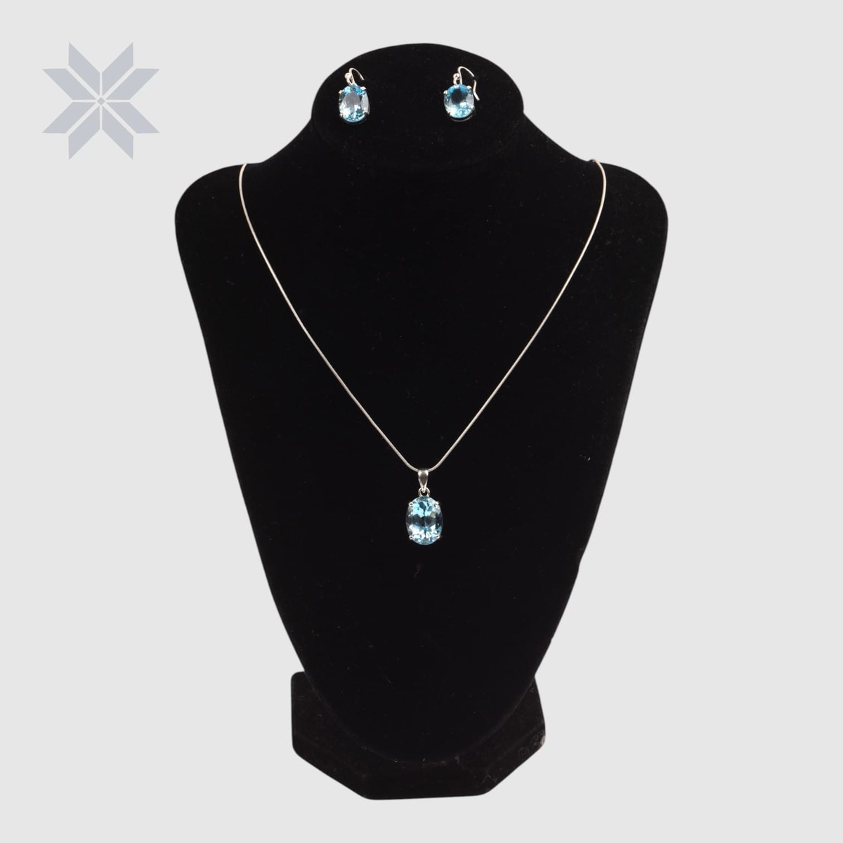 Aquamarine Jewelry Set | Blue Gemstone Necklace & Earrings | March Birthstone 3