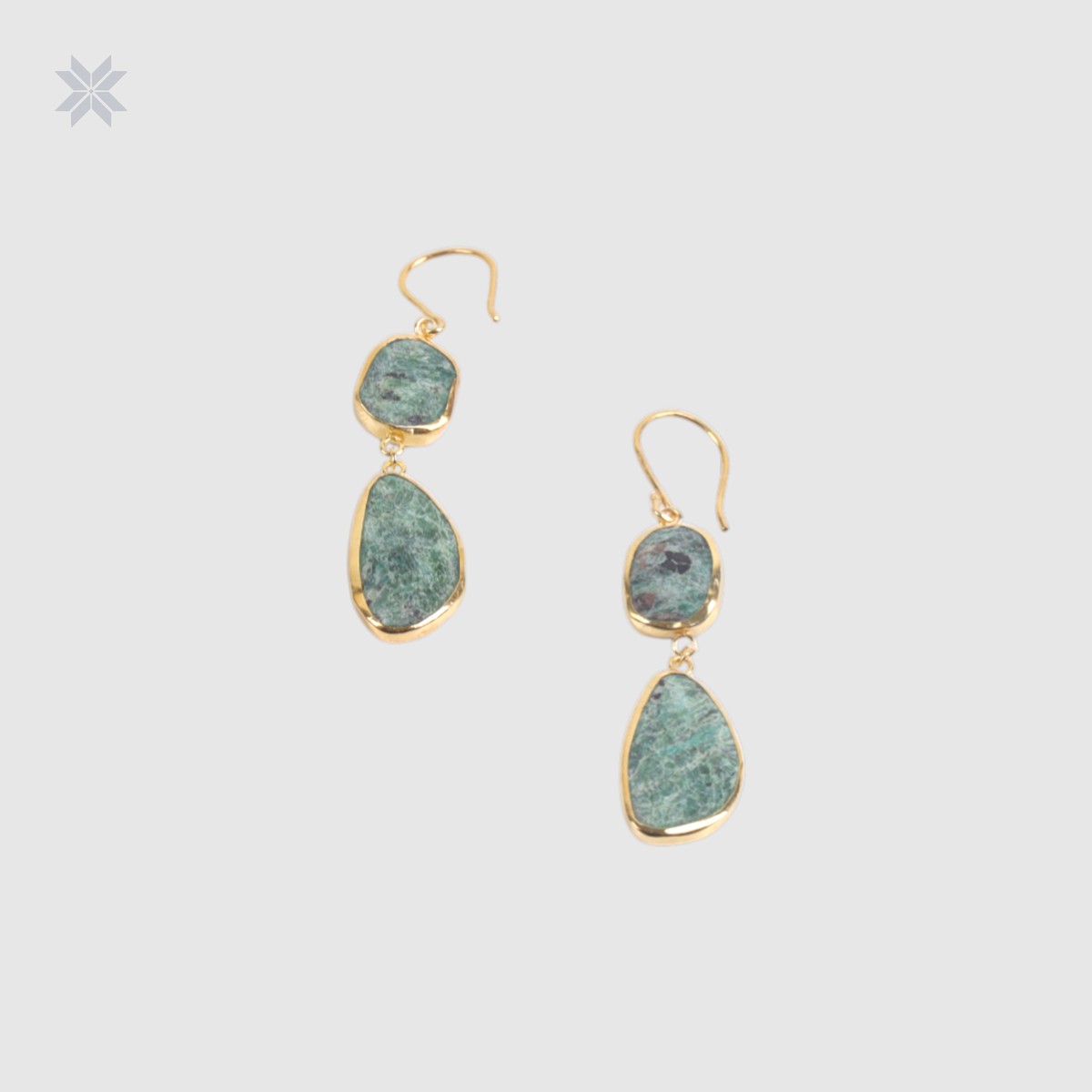 Minimalist Earrings – Handmade Panjshir Ruby with Gold-Plated Silver 2