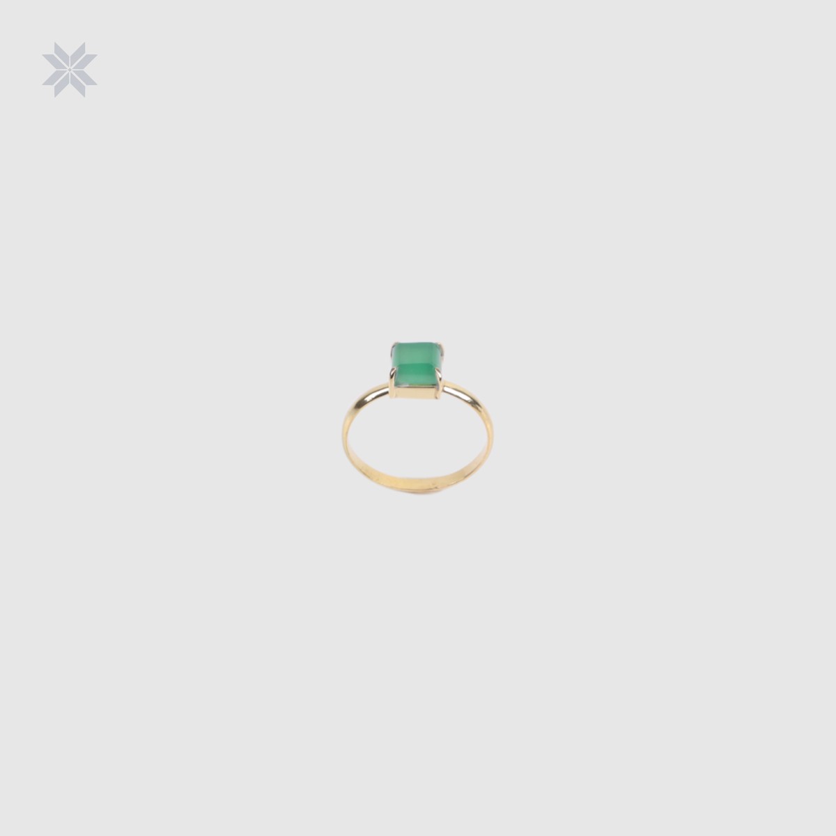 Handmade Green Agate Ring – Gold-Plated Silver 3