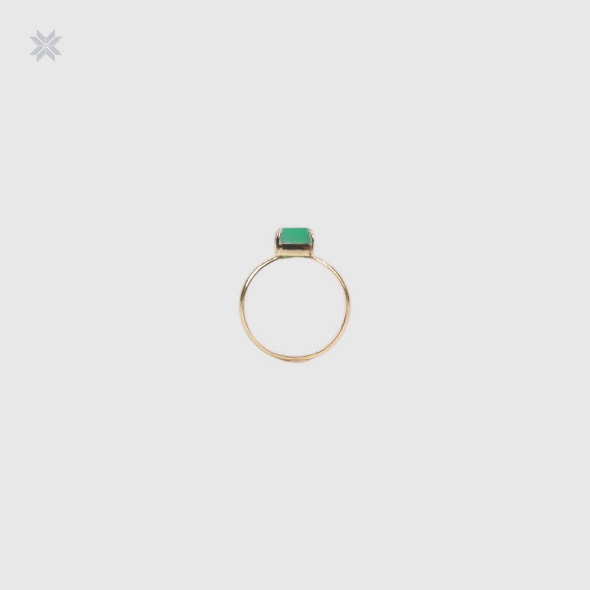 Handmade Green Agate Ring – Gold-Plated Silver 1
