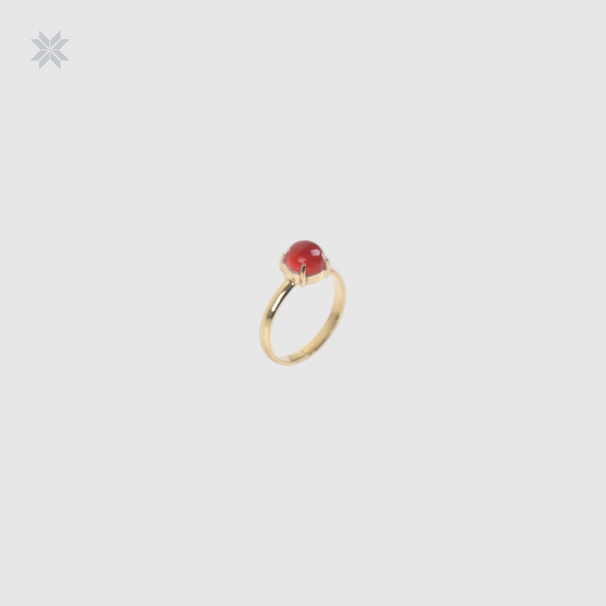 Handmade Red Onyx Ring Gold Plated Silver 4