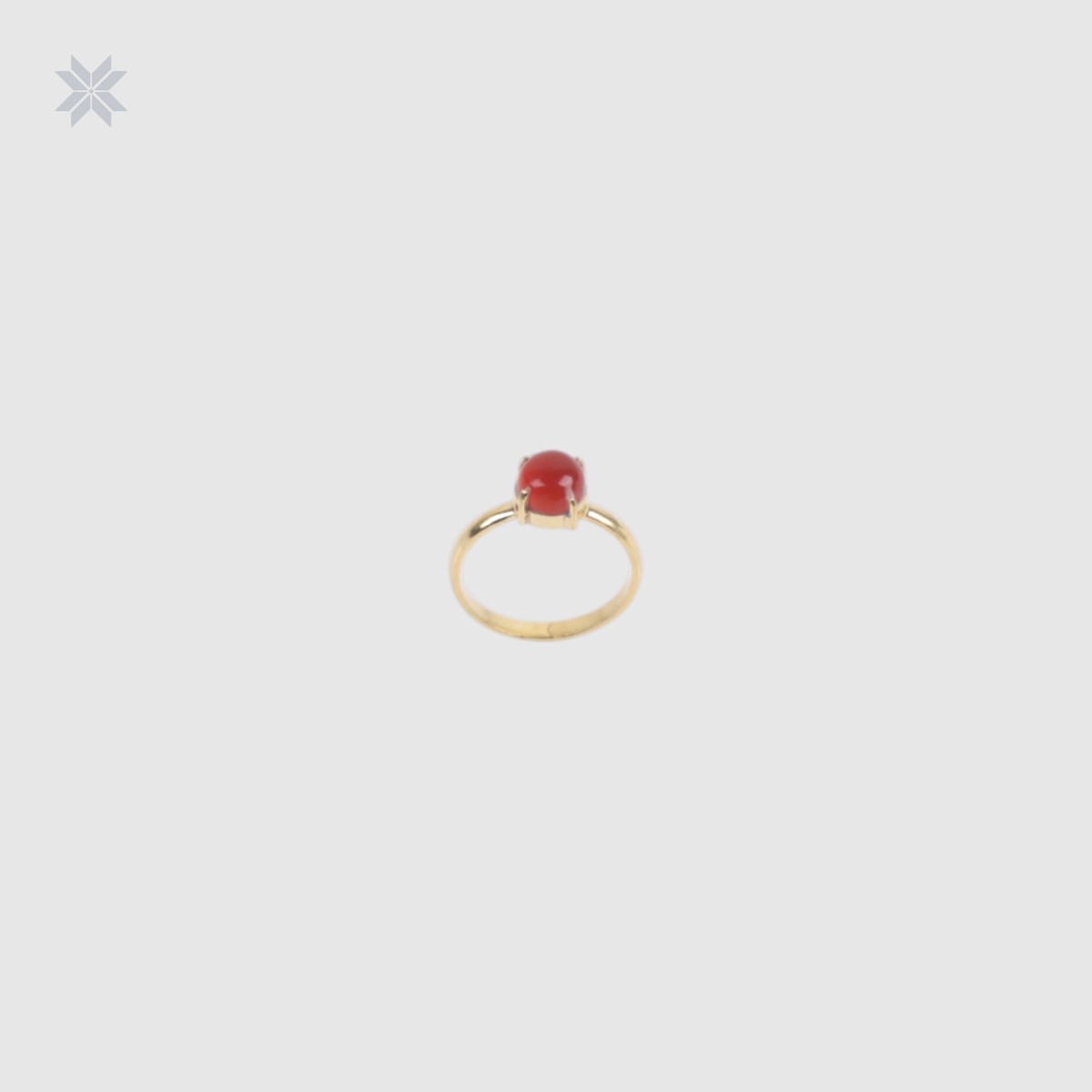 Handmade Red Onyx Ring Gold Plated Silver 1
