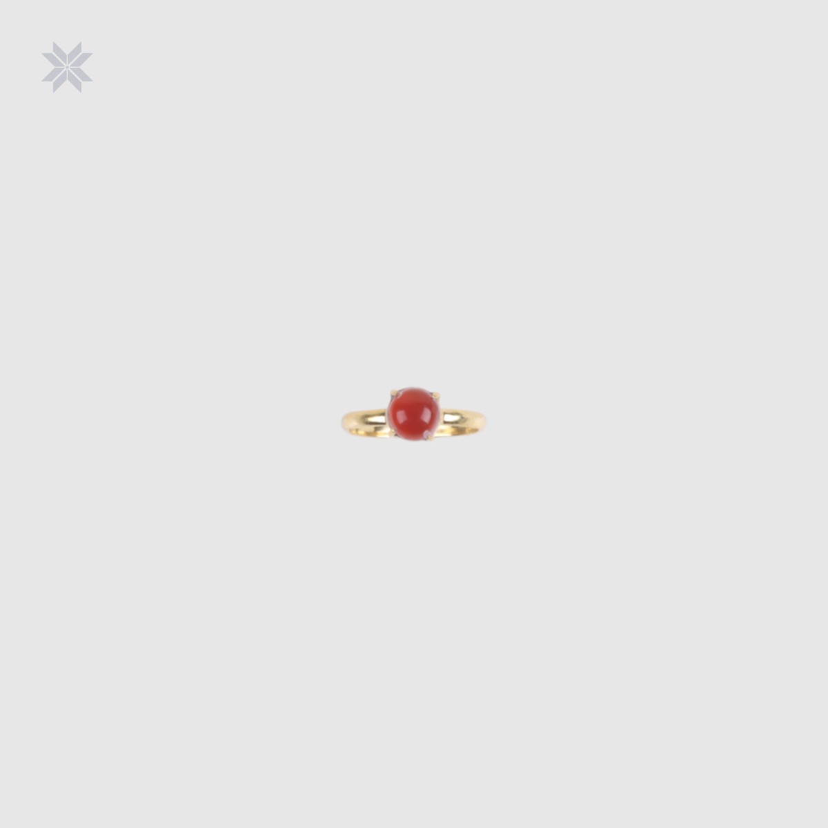 Handmade Red Onyx Ring Gold Plated Silver 3