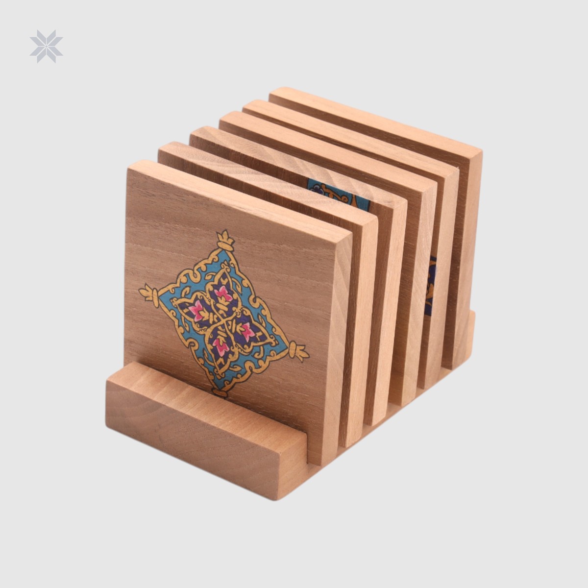 Coasters Miniature Wooden Coasters, Afghan Art 8