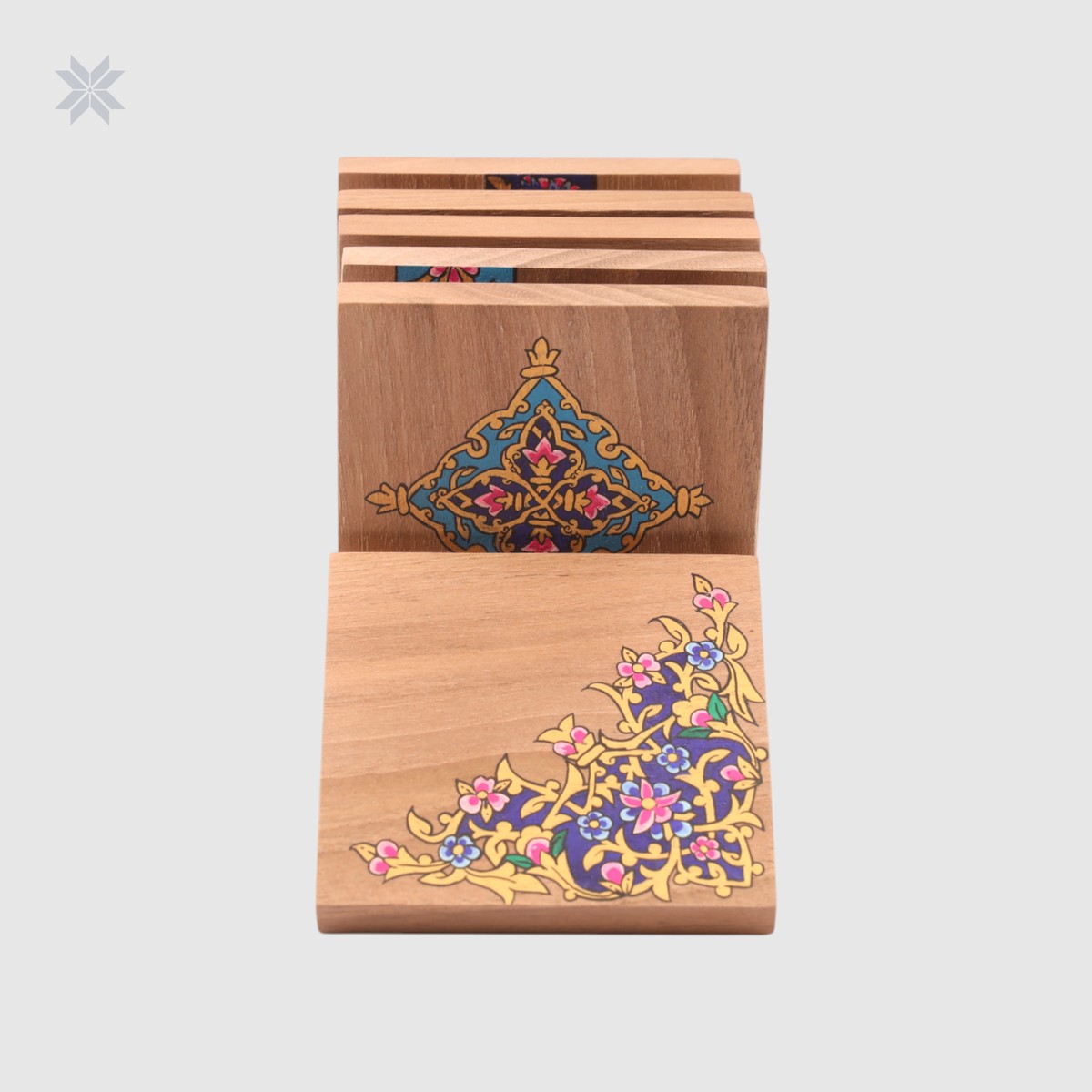 Coasters Miniature Wooden Coasters, Afghan Art 4