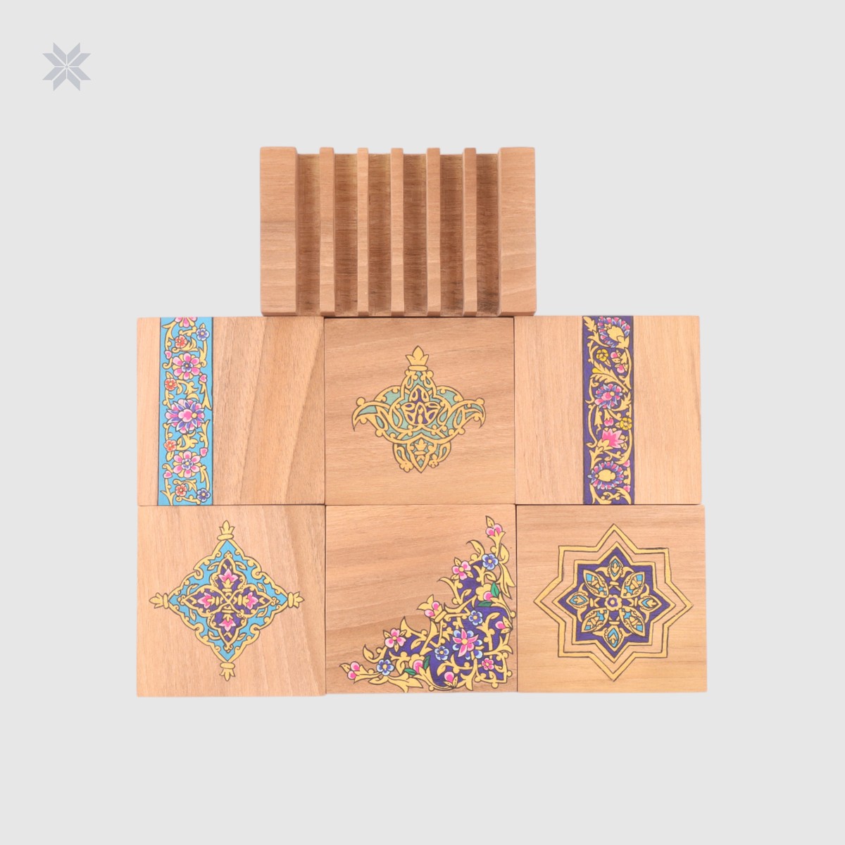 Coasters Miniature Wooden Coasters, Afghan Art 3