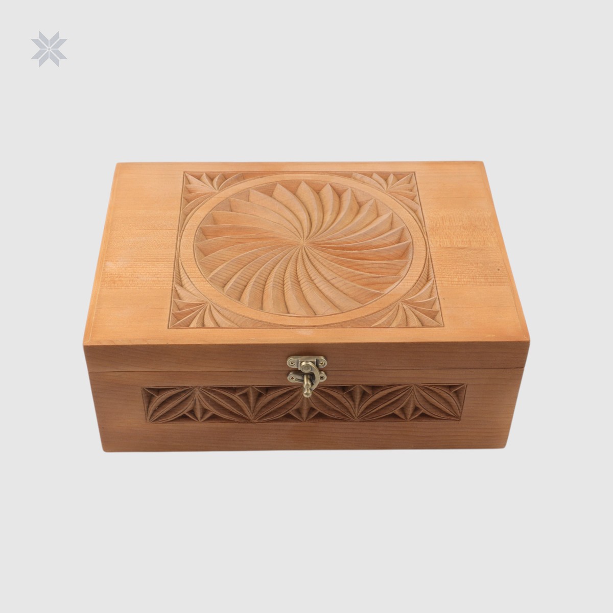 Wooden Box with Nooristani Carving, Large Size 2