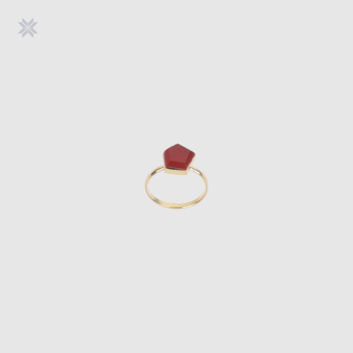Handmade Onyx Stone Ring Gold-Plated Silver 3
