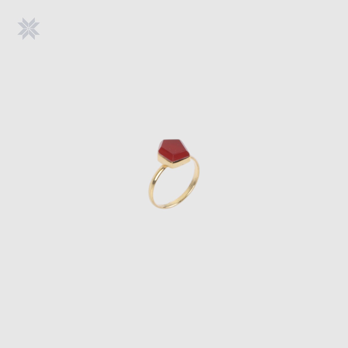 Handmade Onyx Stone Ring Gold-Plated Silver 1