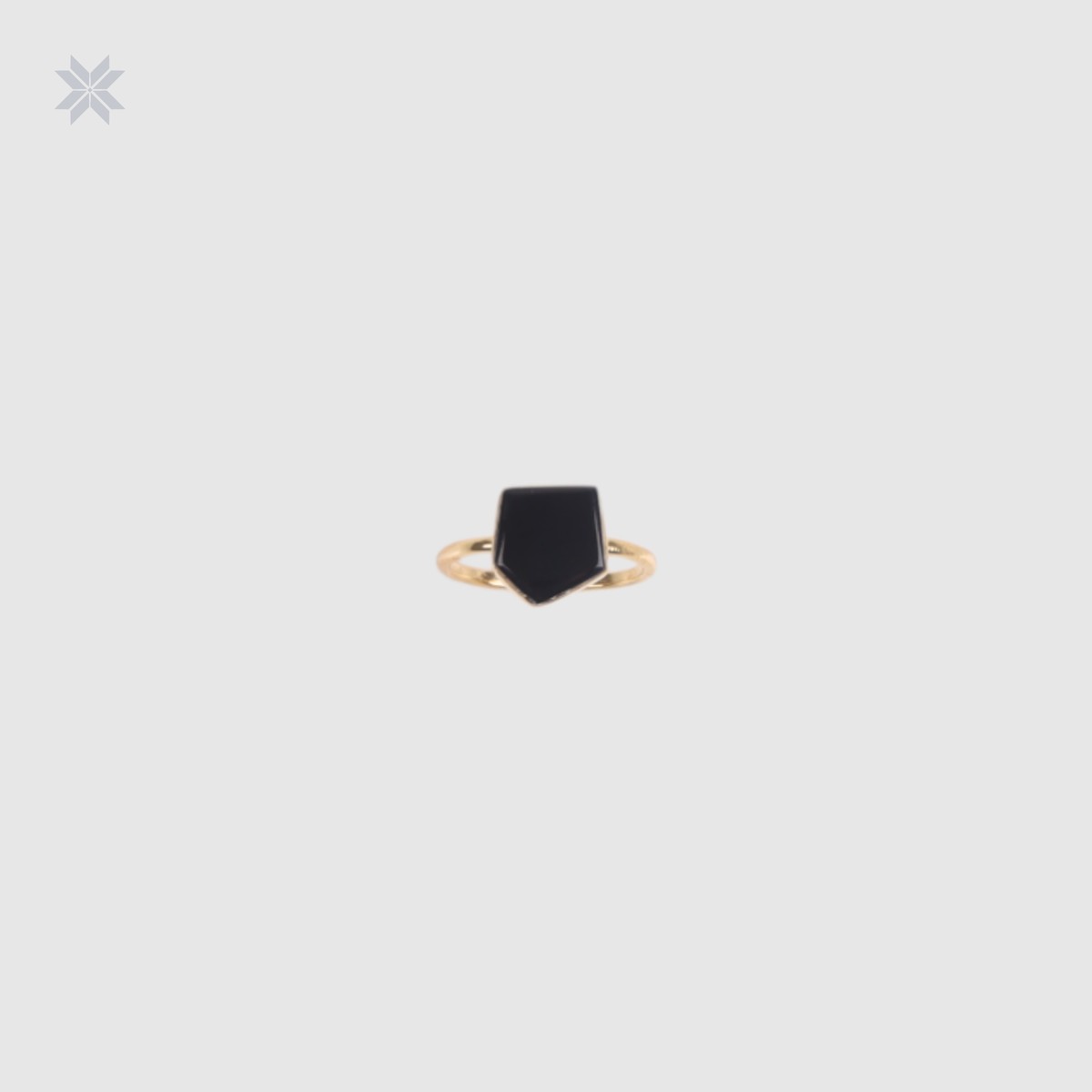Handmade Black Onyx Women Ring Gold Plated 3