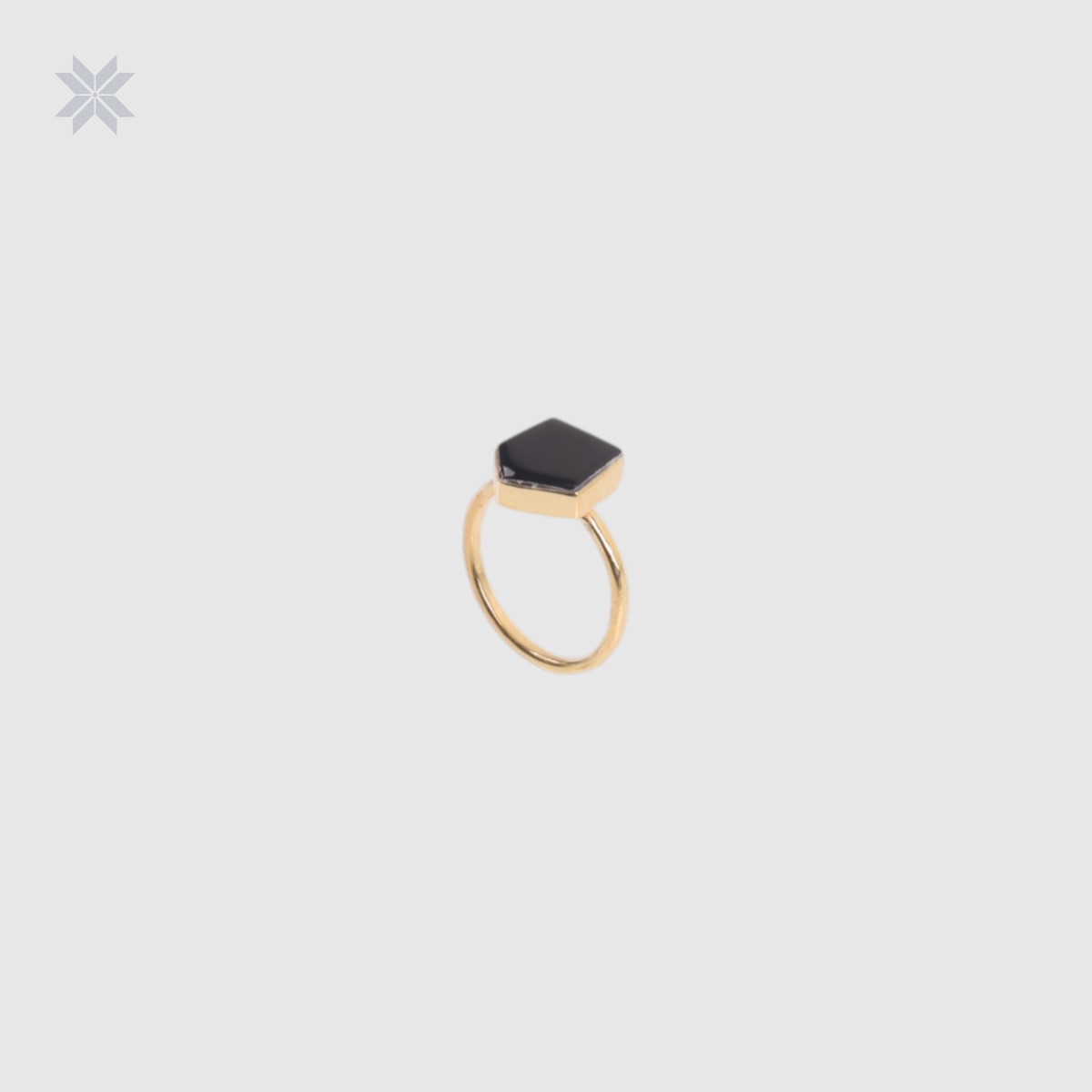 Handmade Black Onyx Women Ring Gold Plated 1