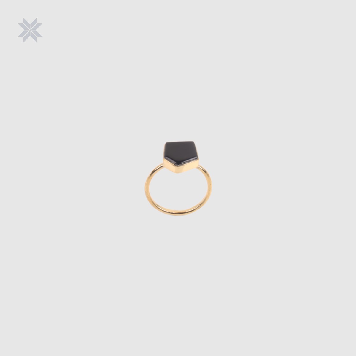 Handmade Black Onyx Women Ring Gold Plated 2