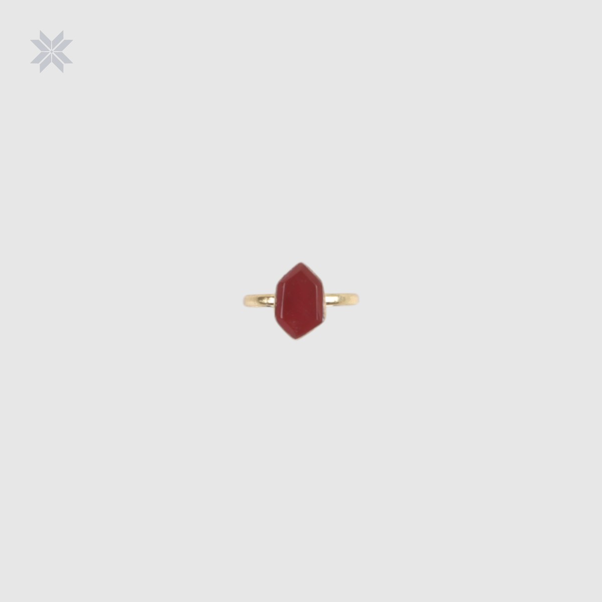 Red Onyx Women Ring Gold Plated 2