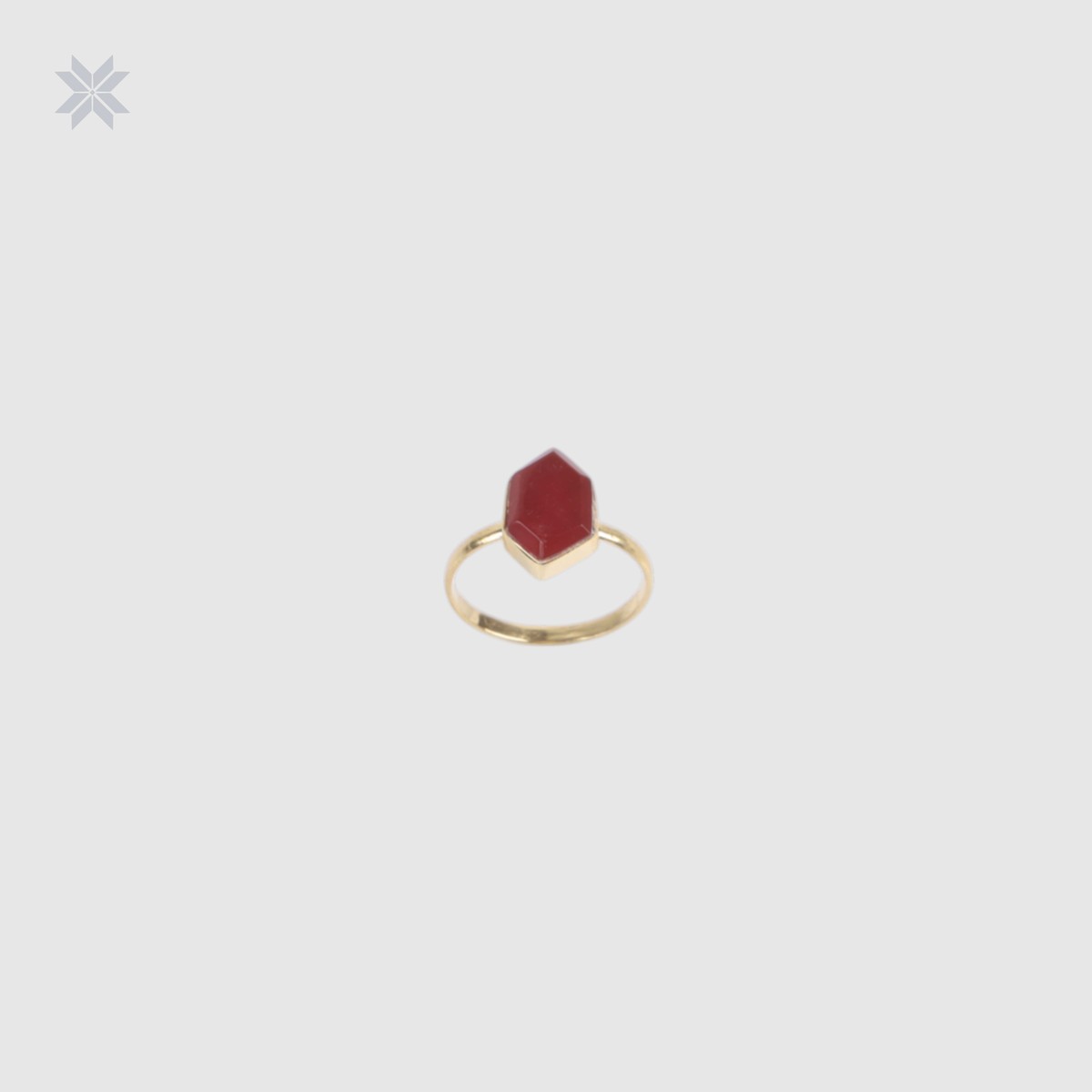 Red Onyx Women Ring Gold Plated 1